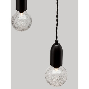Lampa wiszące "żarówki" na kablu Denno III 30cm czarna