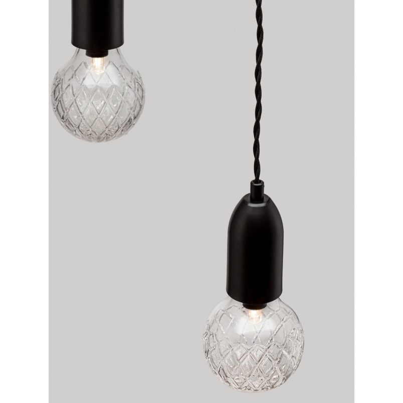 Lampa wiszące "żarówki" na kablu Denno III 30cm czarna