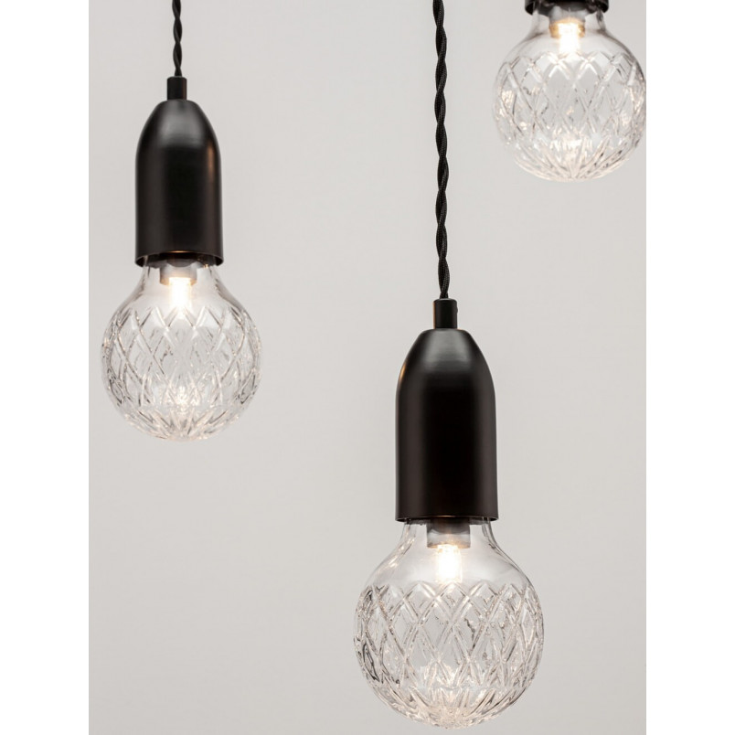 Lampa wiszące "żarówki" na kablu Denno III 30cm czarna