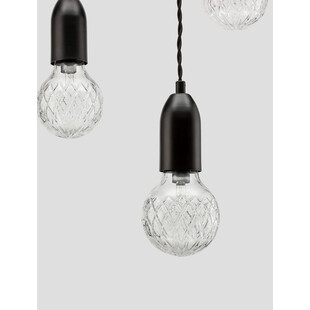 Lampa wiszące "żarówki" na kablu Denno III 30cm czarna