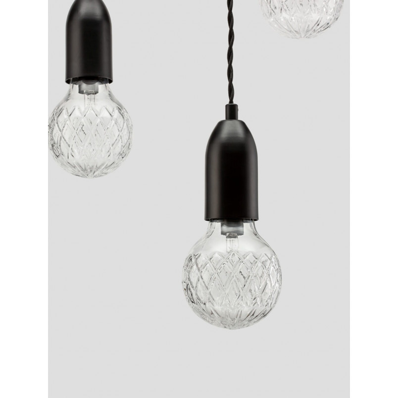 Lampa wiszące "żarówki" na kablu Denno III 30cm czarna