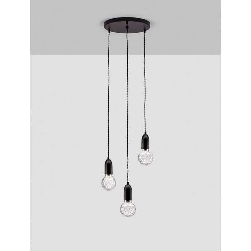 Lampa wiszące "żarówki" na kablu Denno III 30cm czarna