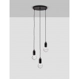 Lampa wiszące "żarówki" na kablu Denno III 30cm czarna