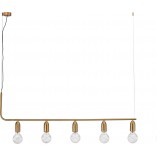 Elegancka Lampa wiszące "żarówki" na kablu Denno 128cm mosiężna do salonu kuchni i sypialni