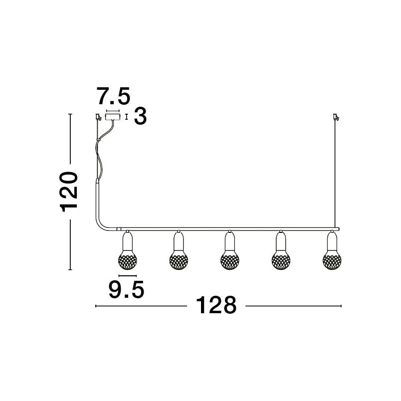 Lampa wisząca mosiężna Denno V - Elegancki design | Decolab24