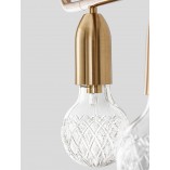 Elegancka Lampa wiszące "żarówki" na kablu Denno 128cm mosiężna do salonu kuchni i sypialni