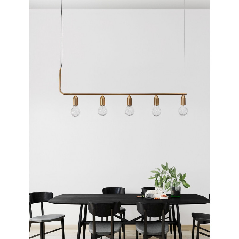 Lampa wisząca mosiężna Denno V - Elegancki design | Decolab24