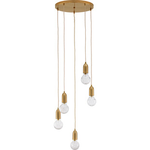 Lampa wiszące "żarówki" na kablu Denno V 40cm mosiężna