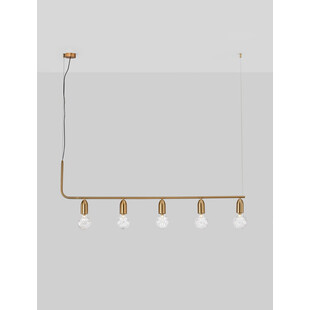 Lampa wiszące "żarówki" na kablu Denno V 128cm mosiężna