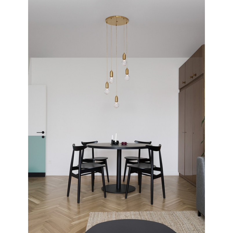 Lampa wisząca mosiądz Denno V 40cm - Elegancki design