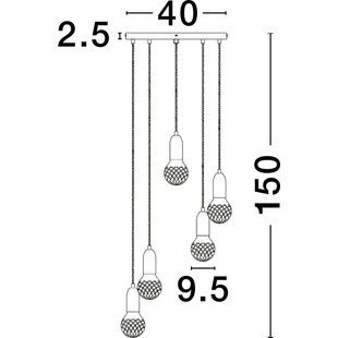 Lampa wisząca mosiądz Denno V 40cm - Elegancki design
