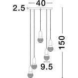 Lampa wisząca mosiądz Denno V 40cm - Elegancki design