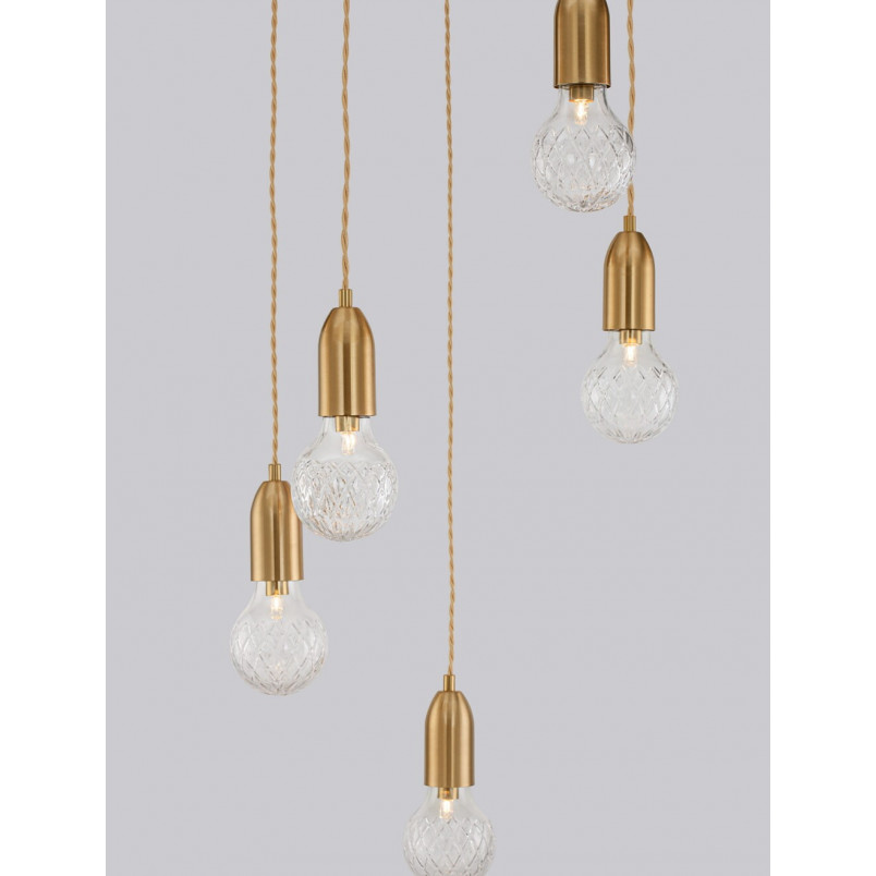 Lampa wisząca mosiądz Denno V 40cm - Elegancki design