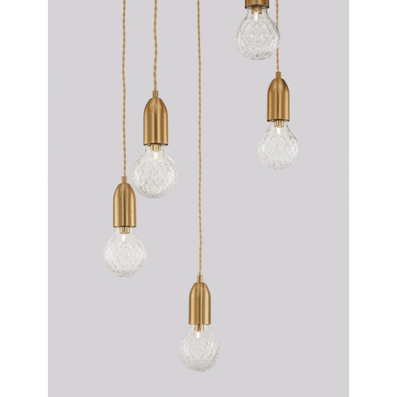 Lampa wisząca mosiądz Denno V 40cm - Elegancki design
