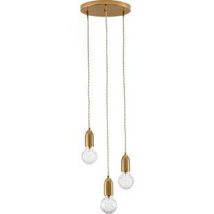 Lampa wiszące "żarówki" na kablu Denno III 30cm mosiężna