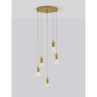 Lampa wiszące "żarówki" na kablu Denno V 40cm mosiężna