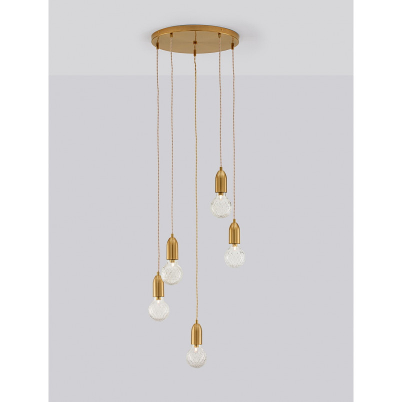 Lampa wisząca mosiądz Denno V 40cm - Elegancki design