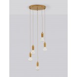 Lampa wisząca mosiądz Denno V 40cm - Elegancki design