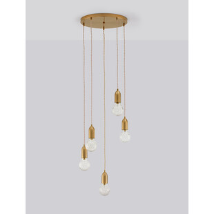 Lampa wisząca mosiądz Denno V 40cm - Elegancki design