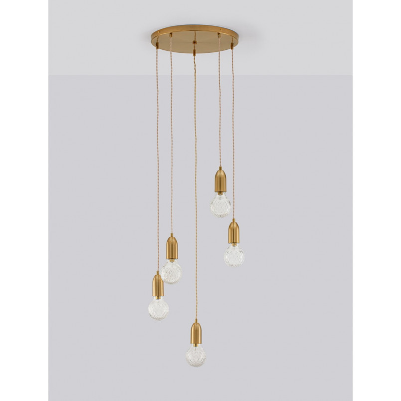 Lampa wisząca mosiądz Denno V 40cm - Elegancki design