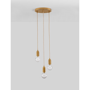 Lampa wiszące "żarówki" na kablu Denno III 30cm mosiężna