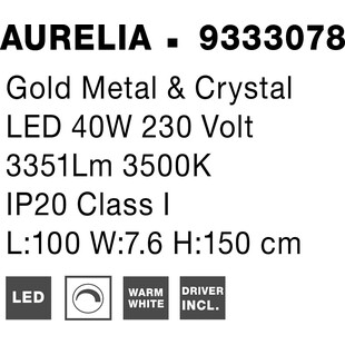Lampa wisząca kryształowa Queen | Glamour, LED, 100cm
