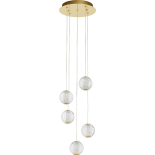 Lampa wisząca Jewels: Szklane kule, złoto, LED | Decolab24