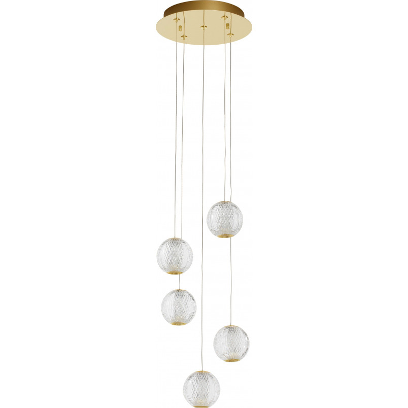 Lampa wisząca Jewels: Szklane kule, złoto, LED | Decolab24