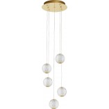 Lampa wisząca Jewels: Szklane kule, złoto, LED | Decolab24