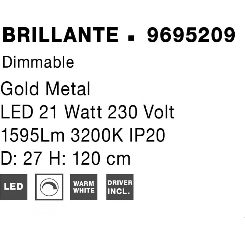 Lampa wisząca Jewels: Szklane kule, złoto, LED | Decolab24