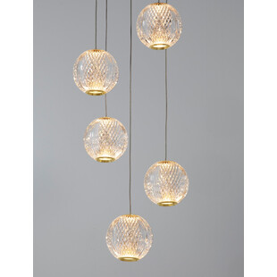 Lampa wisząca Jewels: Szklane kule, złoto, LED | Decolab24