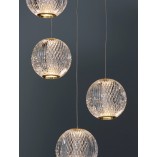 Lampa wisząca Jewels: Szklane kule, złoto, LED | Decolab24