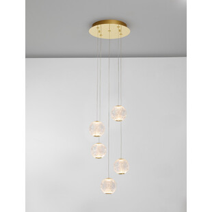 Lampa wisząca Jewels: Szklane kule, złoto, LED | Decolab24