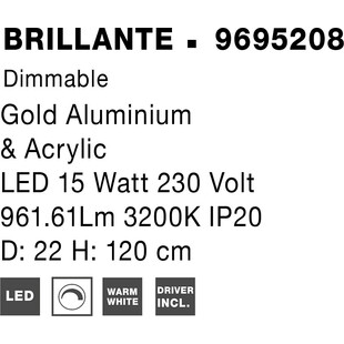 Lampa wisząca Jewels LED | Złote kule szklane | Decolab24