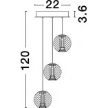 Lampa wisząca Jewels LED | Złote kule szklane | Decolab24