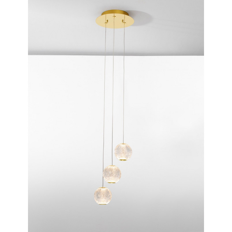 Lampa wisząca Jewels LED | Złote kule szklane | Decolab24