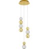 Elegancka Lampa wiszące kule glamour Conti LED III 30cm złoty/przeźroczysty do salonu, sypialni i kuchni