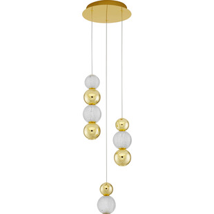 Lampa wiszące kule glamour Conti LED III 30cm złoty / przeźroczysty