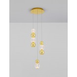 Lampa wisząca glamour Conti LED III - złota, 3 kule | Decolab24