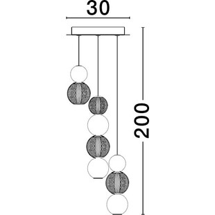 Lampa wisząca glamour Conti LED III - złota, 3 kule | Decolab24