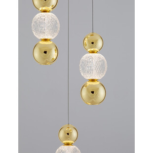 Lampa wisząca glamour Conti LED III - złota, 3 kule | Decolab24