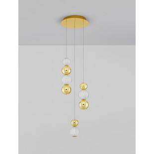 Lampa wisząca glamour Conti LED III - złota, 3 kule | Decolab24