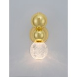 Kinkiety podwójne | Kinkiet glamour Conti LED złoty/przeźroczysty do sypialni i salonu