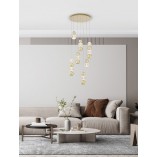 Lampa wisząca glamour Conti LED VII - złota z kulami | Decolab24
