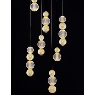 Lampa wisząca glamour Conti LED VII - złota z kulami | Decolab24
