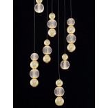 Lampa wisząca glamour Conti LED VII - złota z kulami | Decolab24