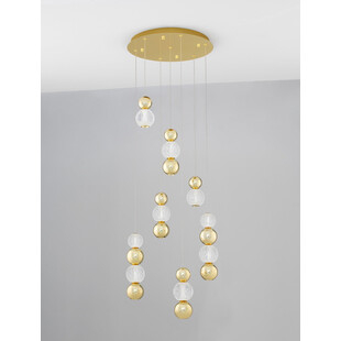 Lampa wisząca glamour Conti LED VII - złota z kulami | Decolab24