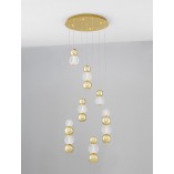 Lampa wisząca glamour Conti LED VII - złota z kulami | Decolab24