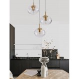 Lampa Wisząca Retro Lenart III - Szkło, Mosiądz | Decolab24