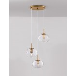 Lampa Wisząca Retro Lenart III - Szkło, Mosiądz | Decolab24